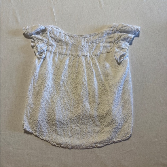 Jane + Delancey White Button-Up Textured Top Size Medium - Picture 6 of 7